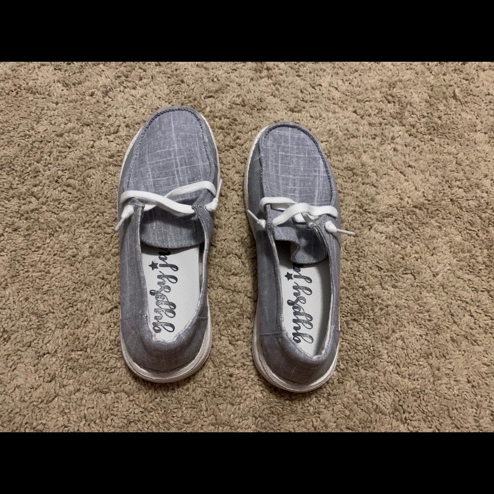 Grey slip-on shoes